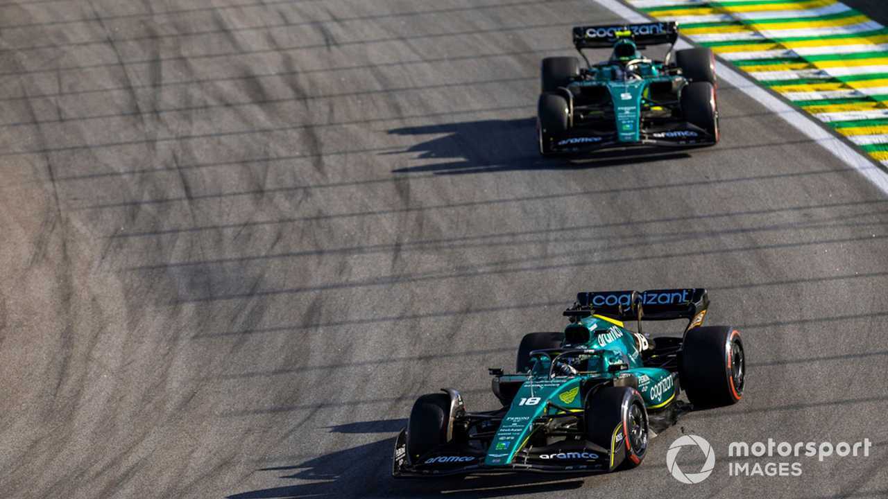 Lance Stroll and Sebastian Vettel at Brazilian GP 2022