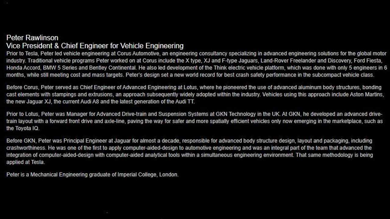 Peter Rawlinson at Tesla