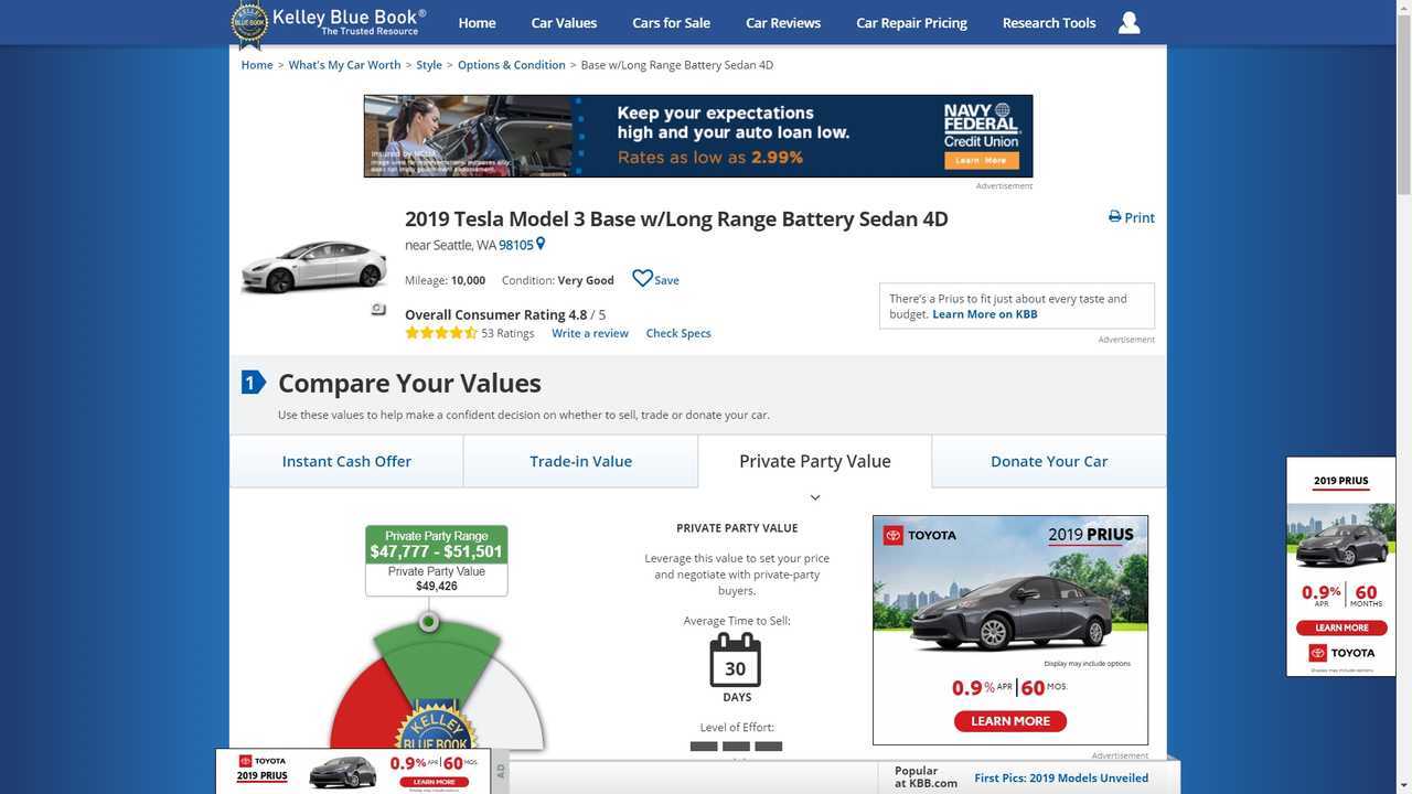 See What A 2019 Tesla Model 3 LR Is Worth Depending On Who Answers