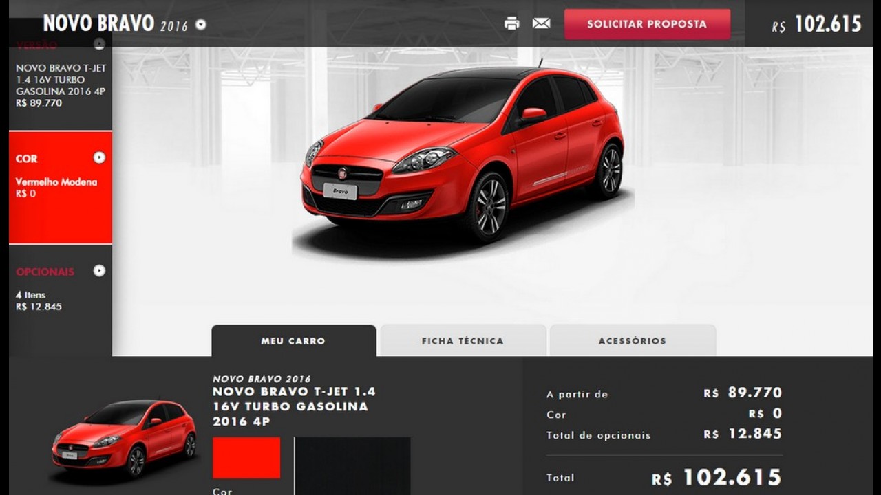 Fiat reajusta preços e Bravo é o mais "prejudicado" com aumento de R$ 6,3 mil