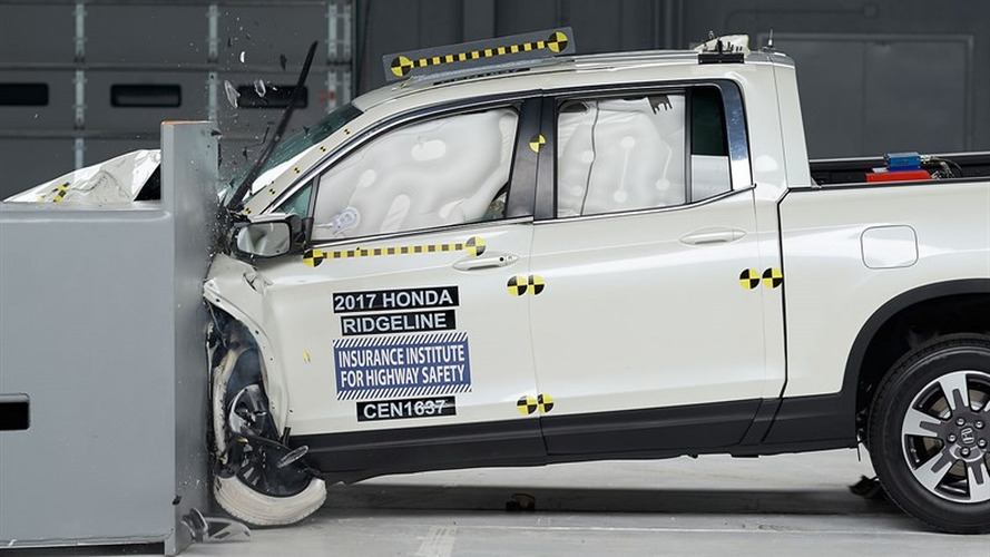 Honda Ridgeline during IIHS crash test