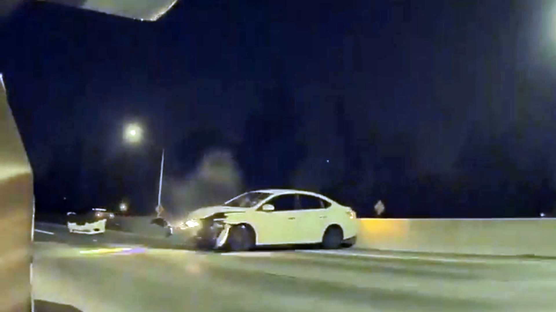 Nissan Driver Appears To Try PIT Maneuver On A Tesla Model 3, Fails And Crashes - Vimarsana News