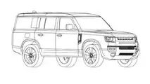 Land Rover Defender 130, i disegni tecnici