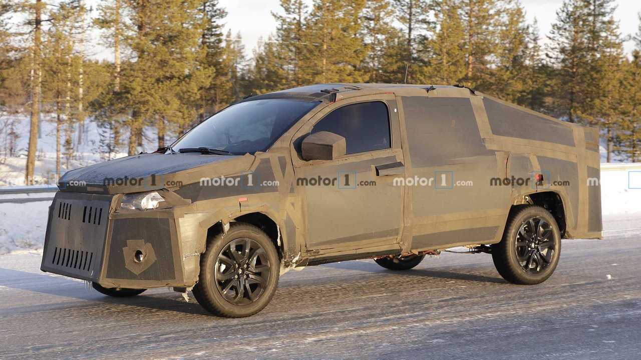 Fiat Strada 2021 - Novos flagras na neve