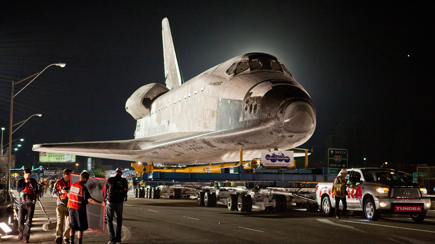 2012 Toyota Tundra tows the Space Shuttle Endeavor