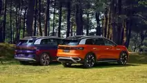 Volkswagen ID.6 CROZZ (orange) und ID.6 X (lila)