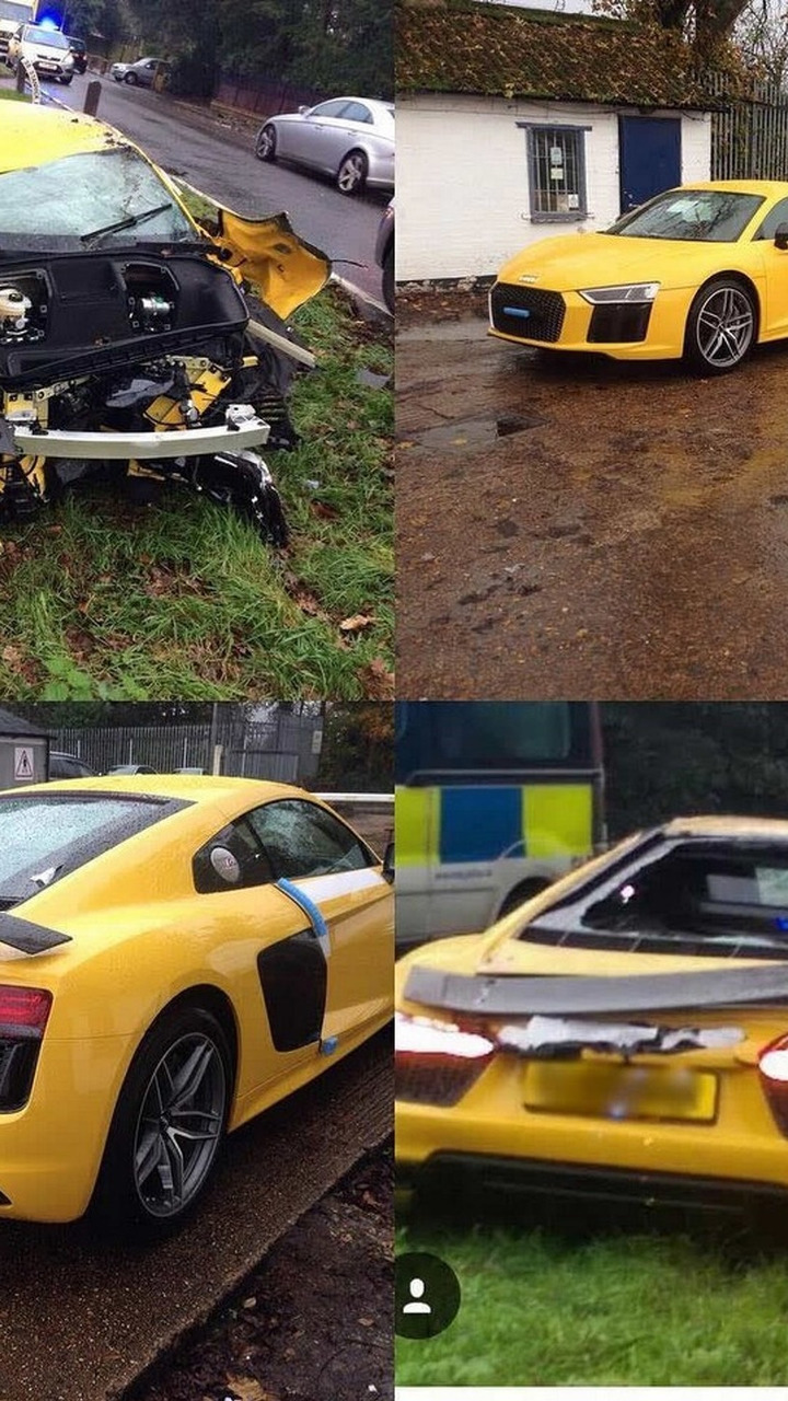 Audi R8 V10 Plus Test Drive Ends With Wheels Facing The Sky Audi R8 V10 Plus Crash