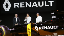 Jerome Stoll, Renault Sport F1 president with Cyril Abiteboul, Renault Sport F1 managing director and Frederic Vasseur, team manager Renault Sport F1 team