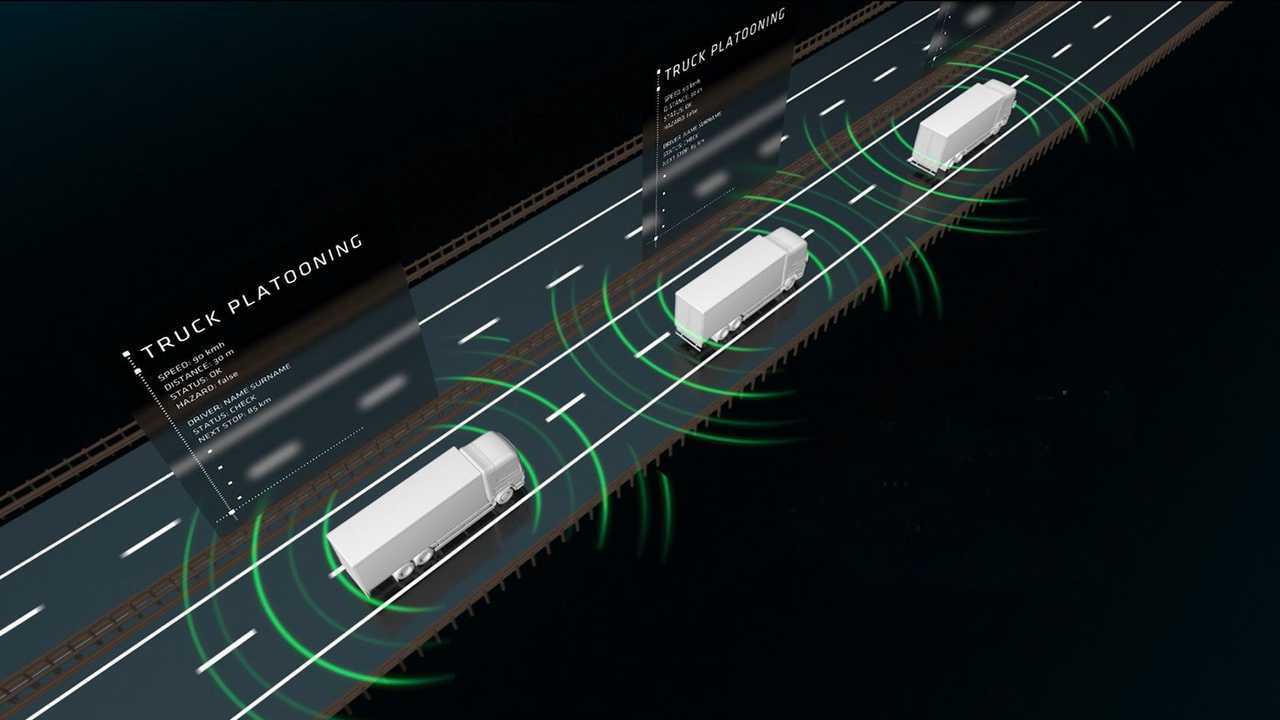Rendering truck platooning