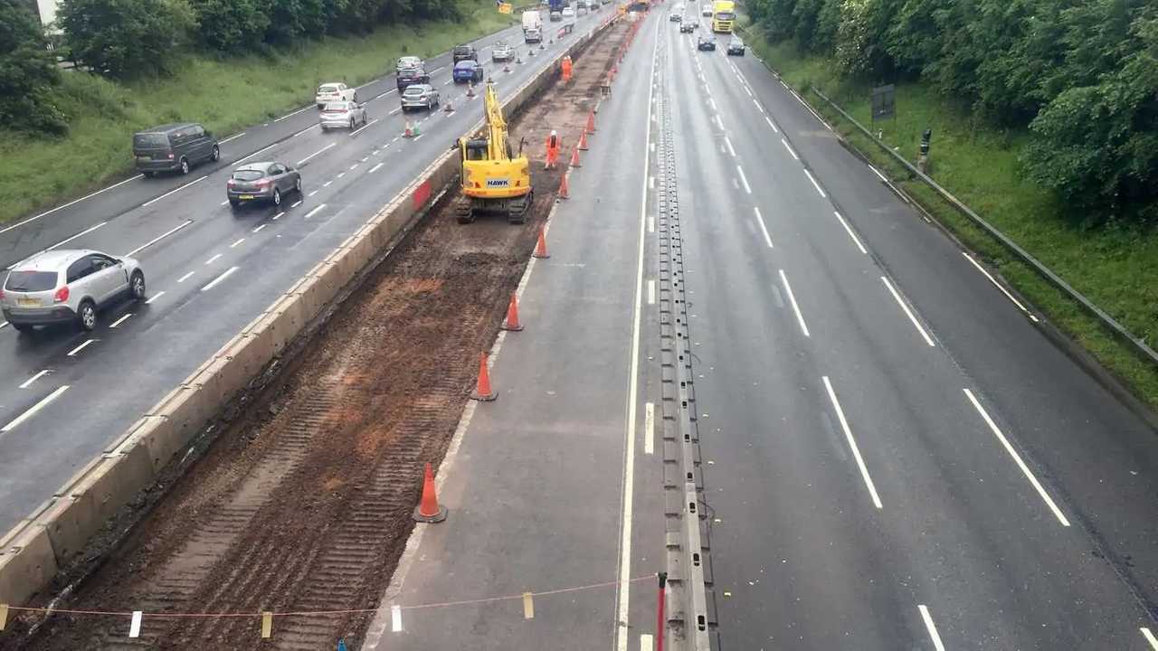 M6 motorway widening construction near Knutsford Cheshire UK