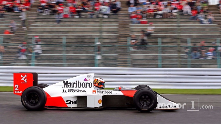 Stoffel Vandoorne, troisième pilote, McLaren F1 Team pilote la McLaren MP4/5 d'Alain Prost