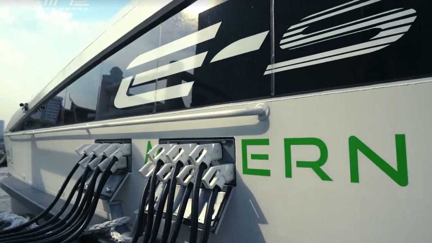 Incredible Electric Ferry Fast Charges Using 26 Plugs Simultaneously