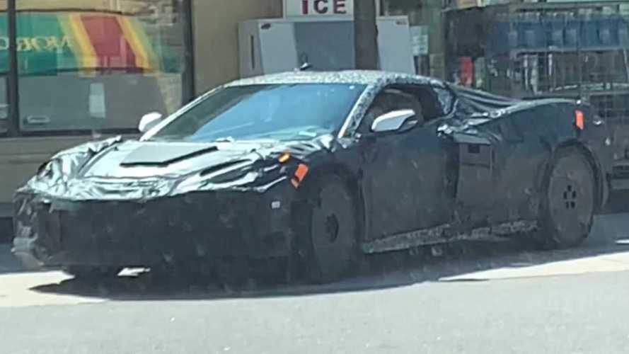 C8 Corvette Z06 Prototype Spied On Video With Odd Covering On The Hood