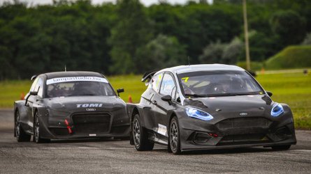 Электрокар разгромил бензиновые машины в дебюте в ралли-кроссе Ford Fiesta ElectRX