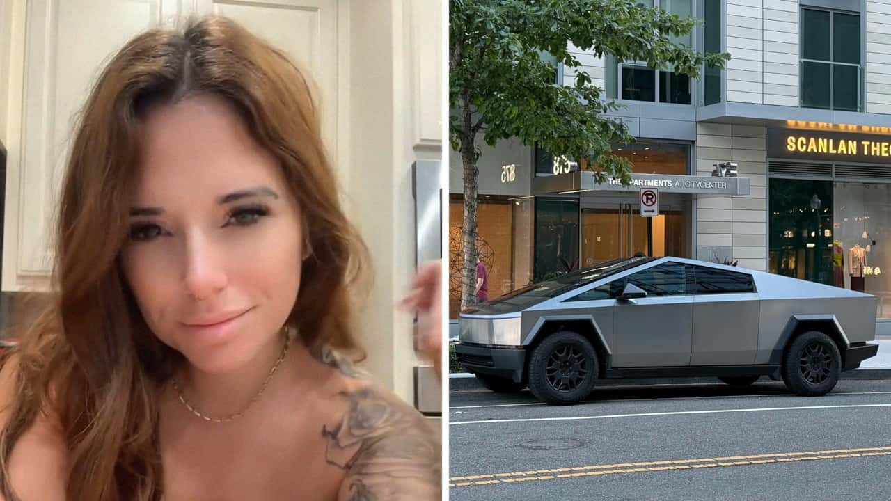 Woman shows off her new Cybertruck. Then people notice where she parked