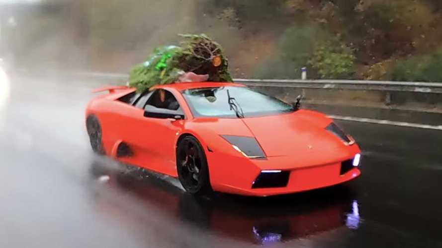 Watch This MR2-Based Lamborghini Replica Deliver A Christmas Tree