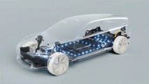 E-Auto der Volvo Group mit Batterie und Antrieb (vermutlich der Polestar 3)