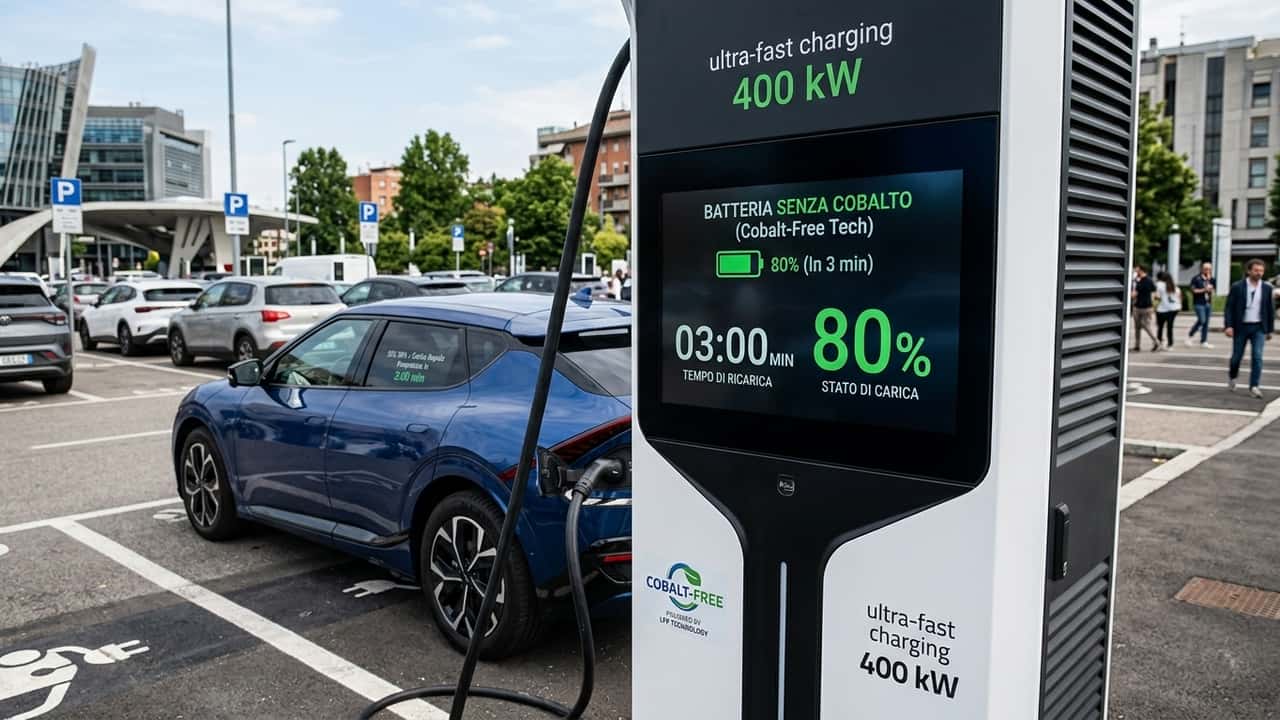 La batteria senza cobalto che arriva all'80% in 3 minuti