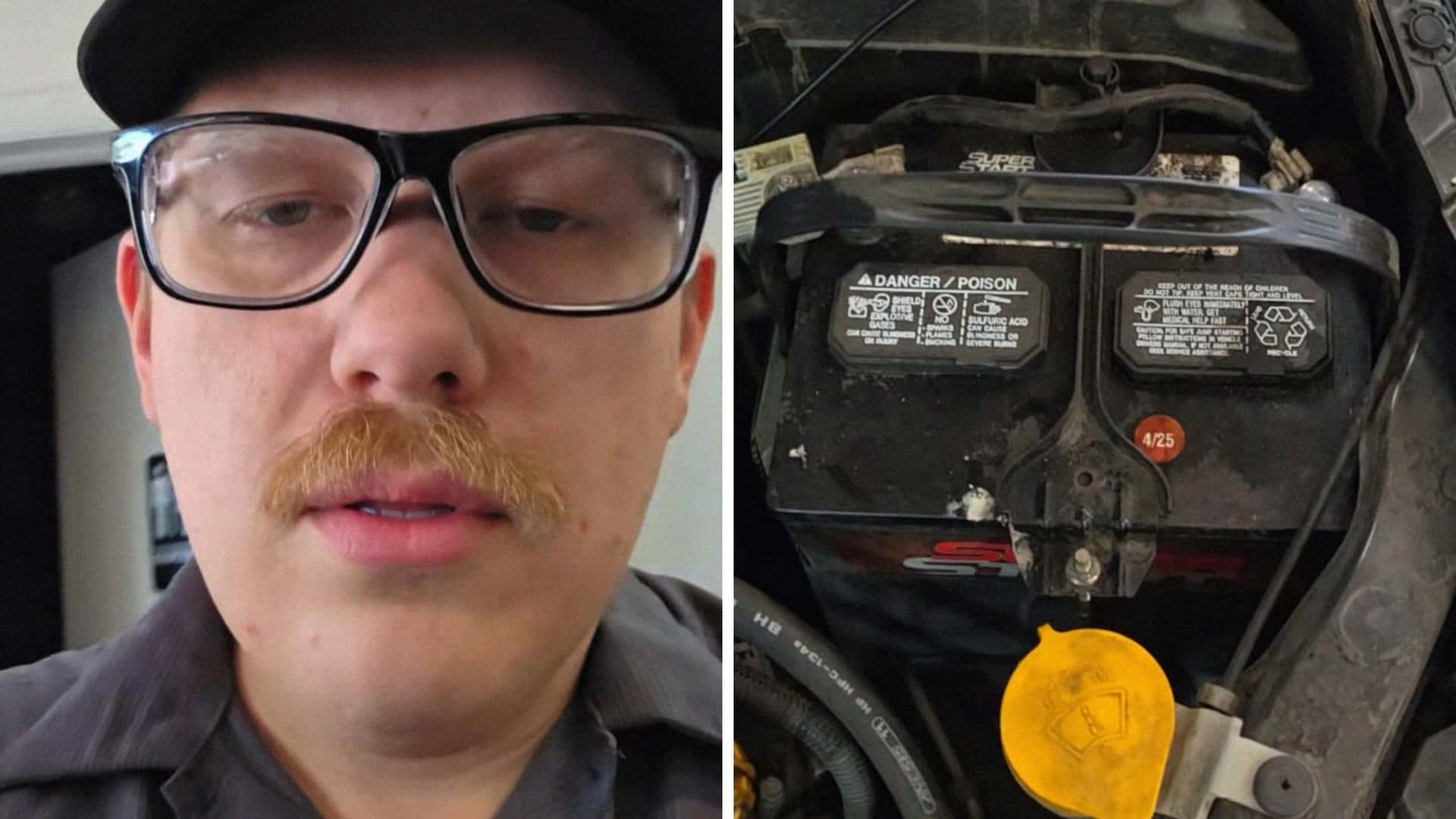Mechanic Works On Car. Then He Realizes The Real Reason The Car Battery Is Low—It's Dirty