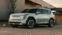 2024 Kia EV9 in US specification exterior front three-quarter view