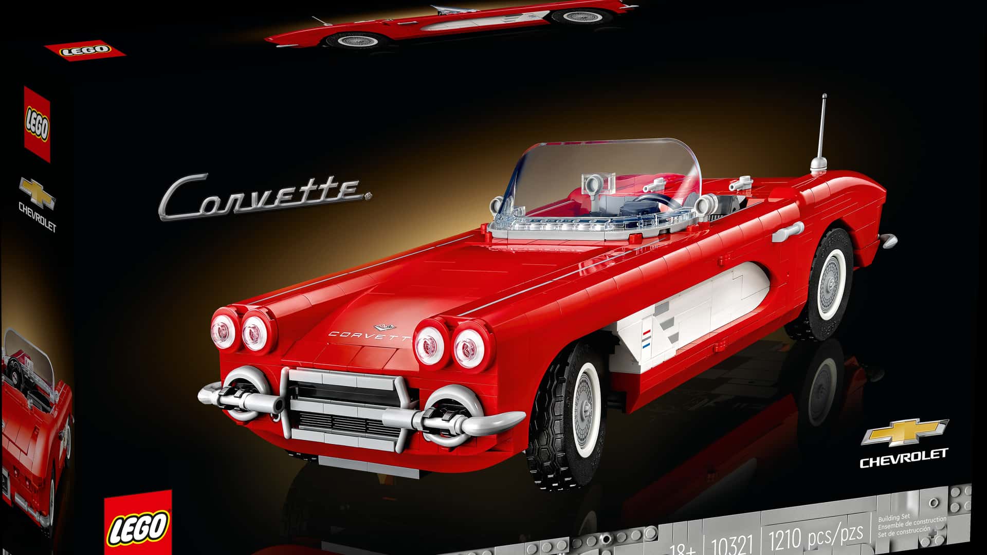 Mini Auto A Pedali Vintage Chevrolet Corvette 1955-1967 - Modello Da Collezione 16.5cm