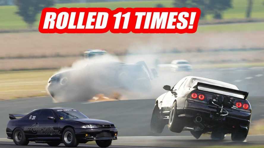 Nissan GT-R with 1,500 bhp rolls over 11 times, driver lives to tell the story