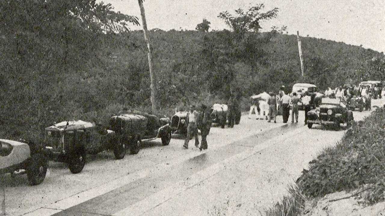 A Rio-Petrópolis fechada para a prova de velocidade, em 1935