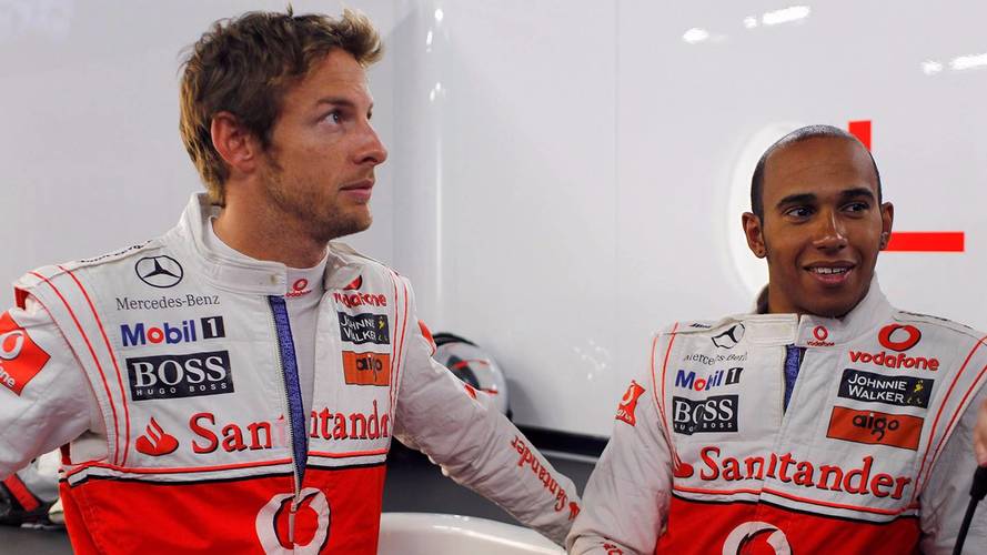 Jenson Button, McLaren, avec Lewis Hamilton, McLaren