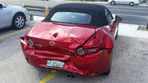 Crashed Mazda Miata MX-5