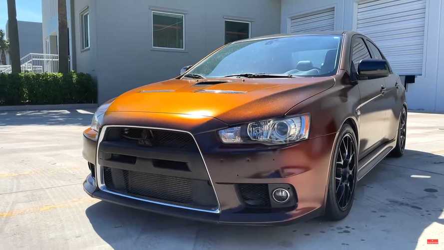 Mitsubishi Lancer Evo With Orange-To-Black Paint Looks Amazing