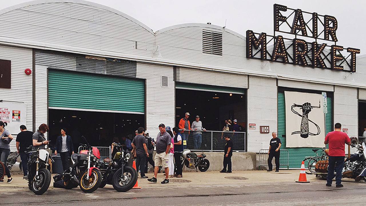 Photo by Travis Holland @made_in_ypsi<br />The front of the venue 1100 E. 5th St. Full of bikes every day from open to close!