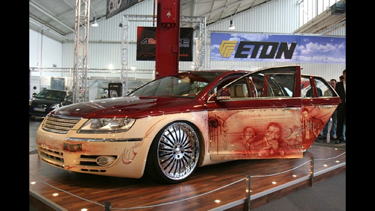 Für seine Premiere ist dieser Phaeton gerade noch rechtzeitig zur Car + Sound fertig geworden