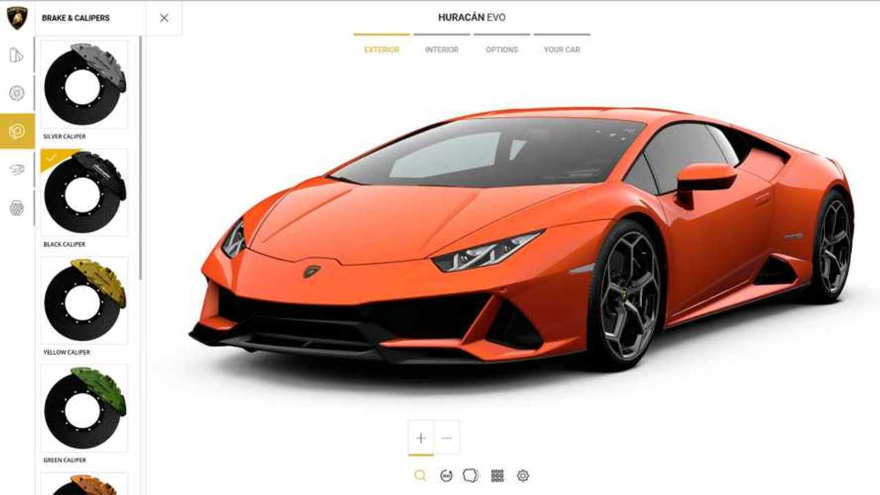 Lamborghini Huracan Evo, il configuratore online