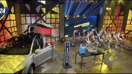 Finns attempt to charge Tesla Model X using bicycles