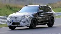 2021 BMW X3 M erstes Spionagefoto (vordere Dreiviertel)