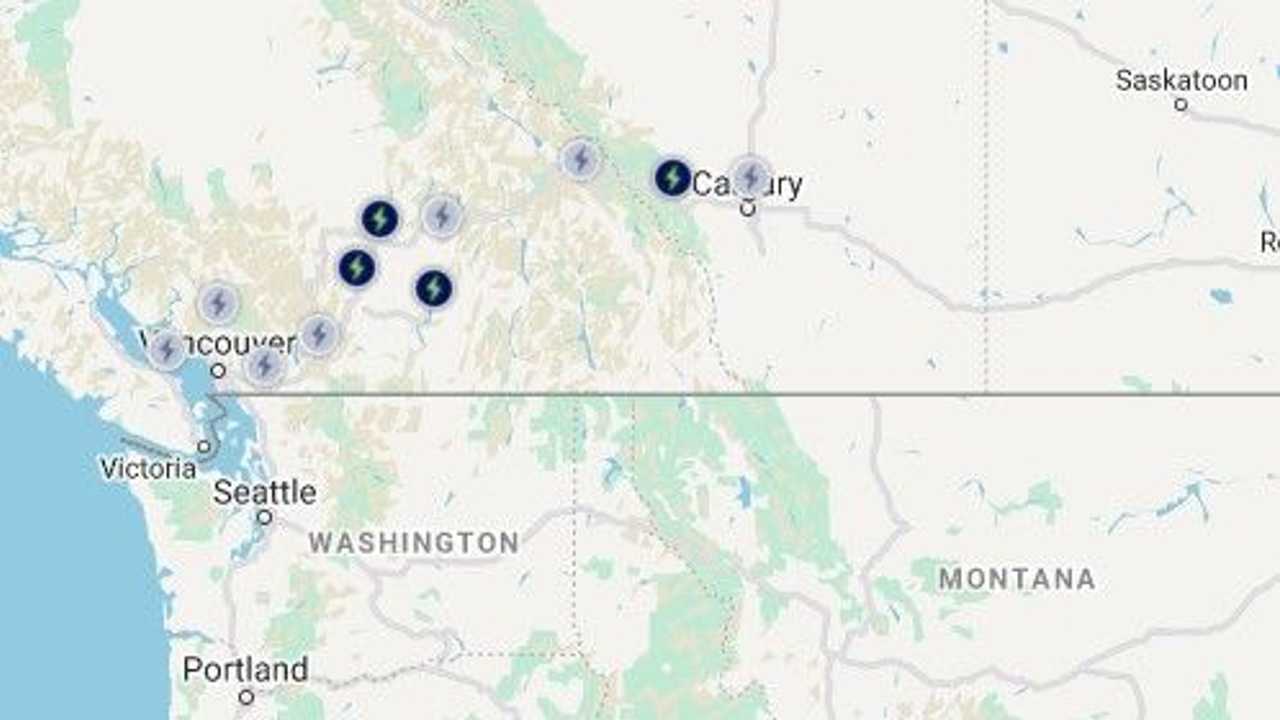 Electrify Canada maps