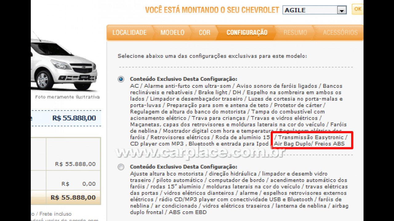 Agile Easytronic: Versão LTZ "automatizada" aparece no site da Chevrolet por R$ 55.888