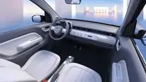 Wuling Hong Guang Mini EV Cabrio interior dashboard and seats in white