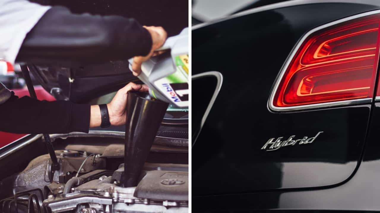 Mechanic Changes Oil On Hybrid