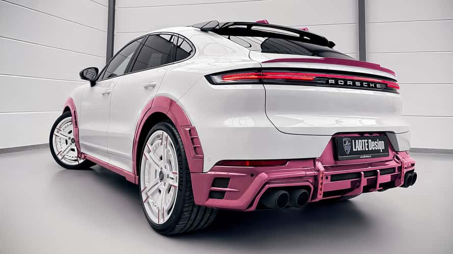 Larte presenta el Porsche Cayenne con un kit de carrocería de carbono rosa