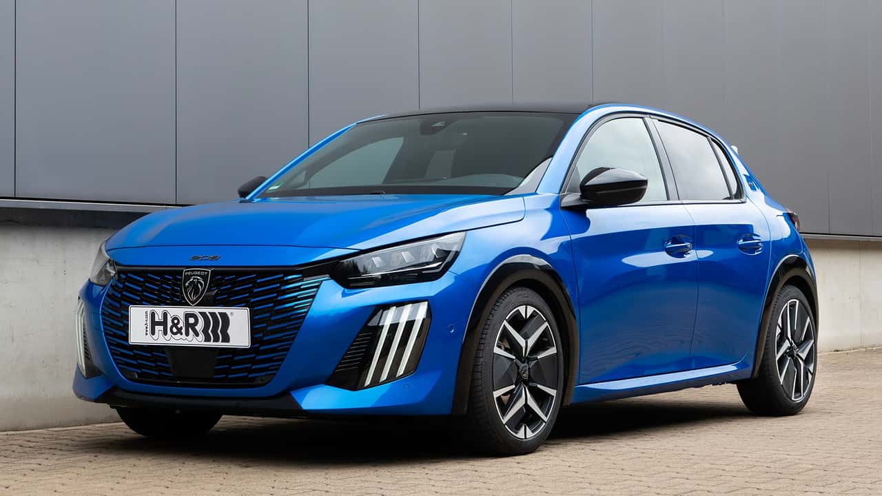 Peugeot 208, Typ U, GT-line, Hybrid 136 e-DSC6 - H&R Tieferlegungsfedern 28641-4 - Front