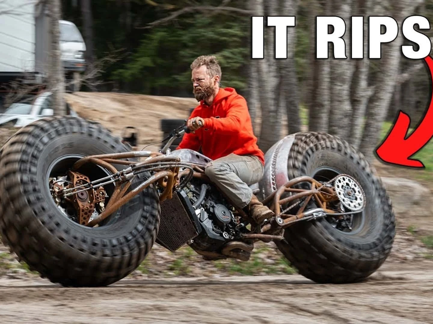 Watch This Monster Truck-Wheeled Chopper Finally Go For a Drive
