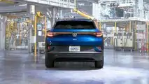 2023 Volkswagen ID.4 exterior rear view inside Chattanooga factory