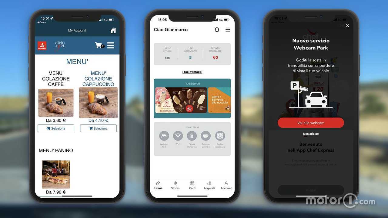 Le app di Autogrill e Chef Express