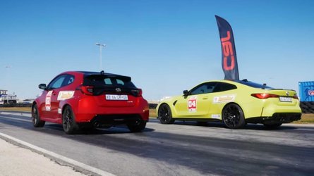 La Toyota GR Yaris affronte courageusement la BMW M4 en drag race