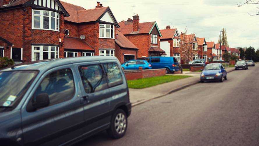 Driveways in UK suburban residential street