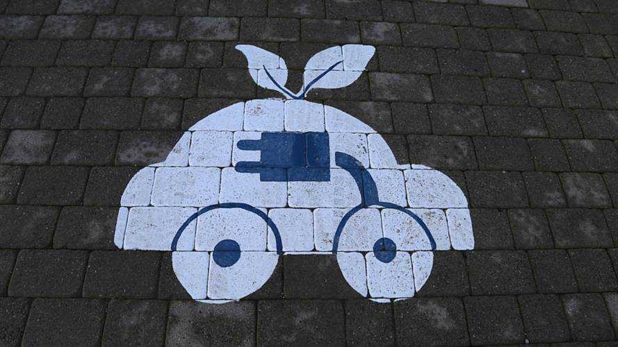 EV car parking for charging symbol