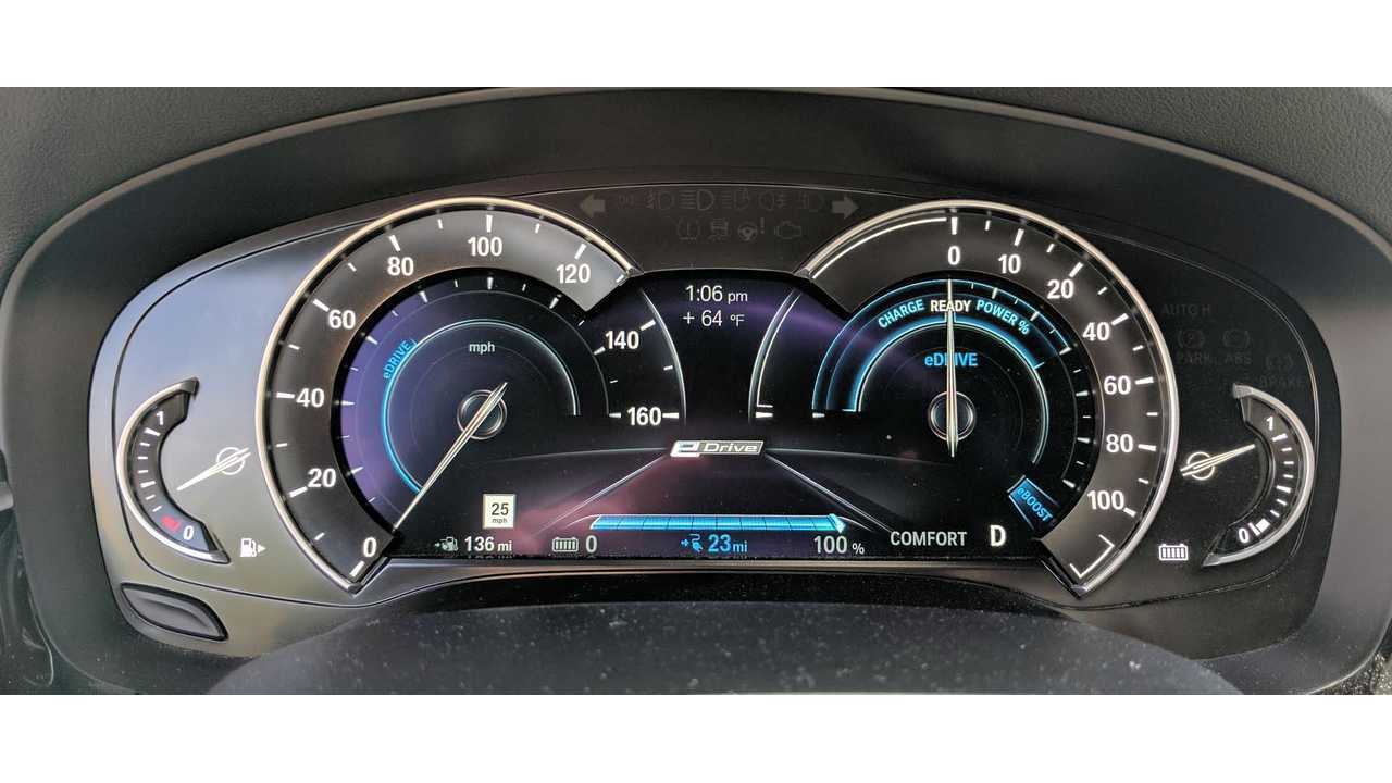 Fully charged the display estimates 23 miles of electric range, even though the EPA range rating is 15 miles. Although I was able to squeeze out 23 miles a couple times, I actually averaged about 18 miles of electric range per charge.