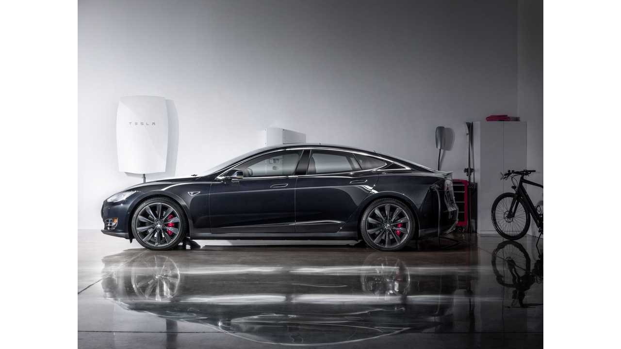 Tesla in the garage