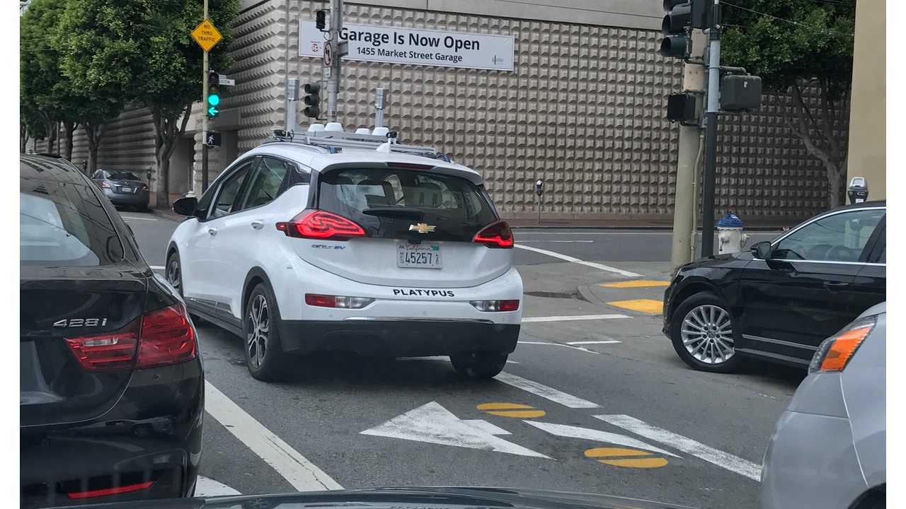 Autonomous Chevy Bolt EV out testing (via Glenn L)